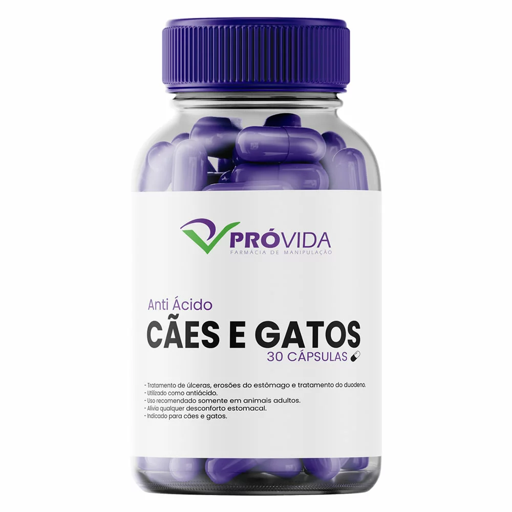 Anti Ácido para cães e gatos - 30 cápsulas
