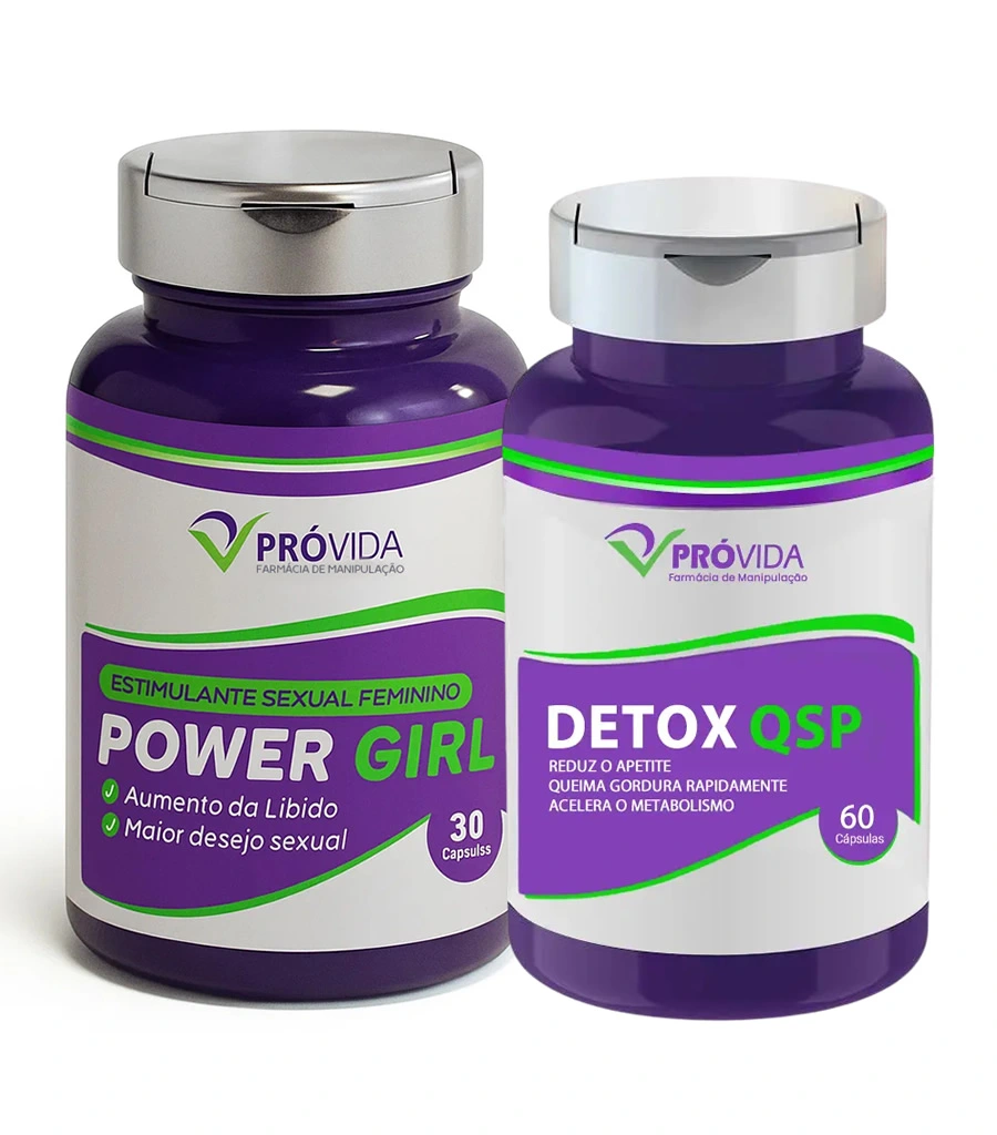 Power Girl (Estimulante Feminino) - 30 Cápsulas com Detox QSP - 60 Cápsulas - Pró Vida Farma