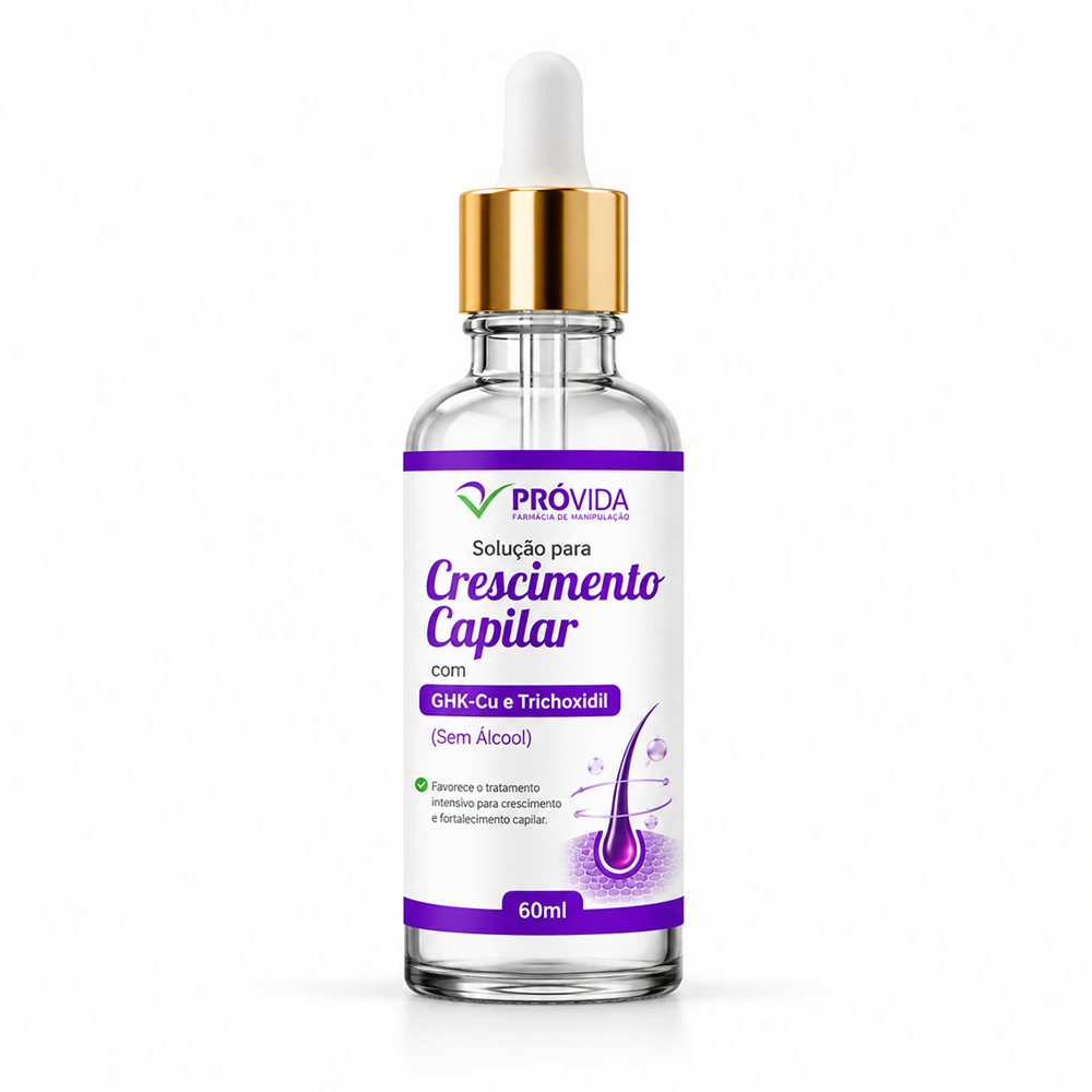 Solução para Crescimento Capilar com e Trichoxidil (Sem Álcool) 60ml - Pró Vida Farma