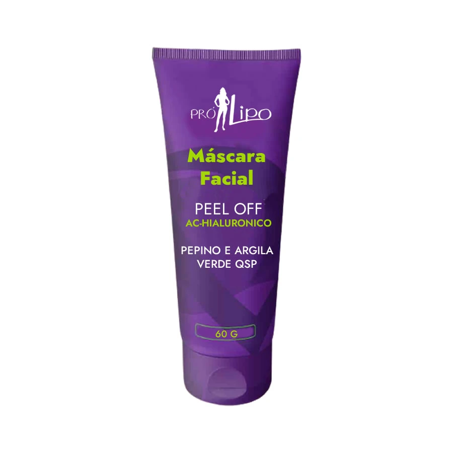 MÁSCARA FACIAL PEEL OFF AC HIALURONICO,PEPINO E ARGILA VERDE QSP 60 g - Pró Vida Farma