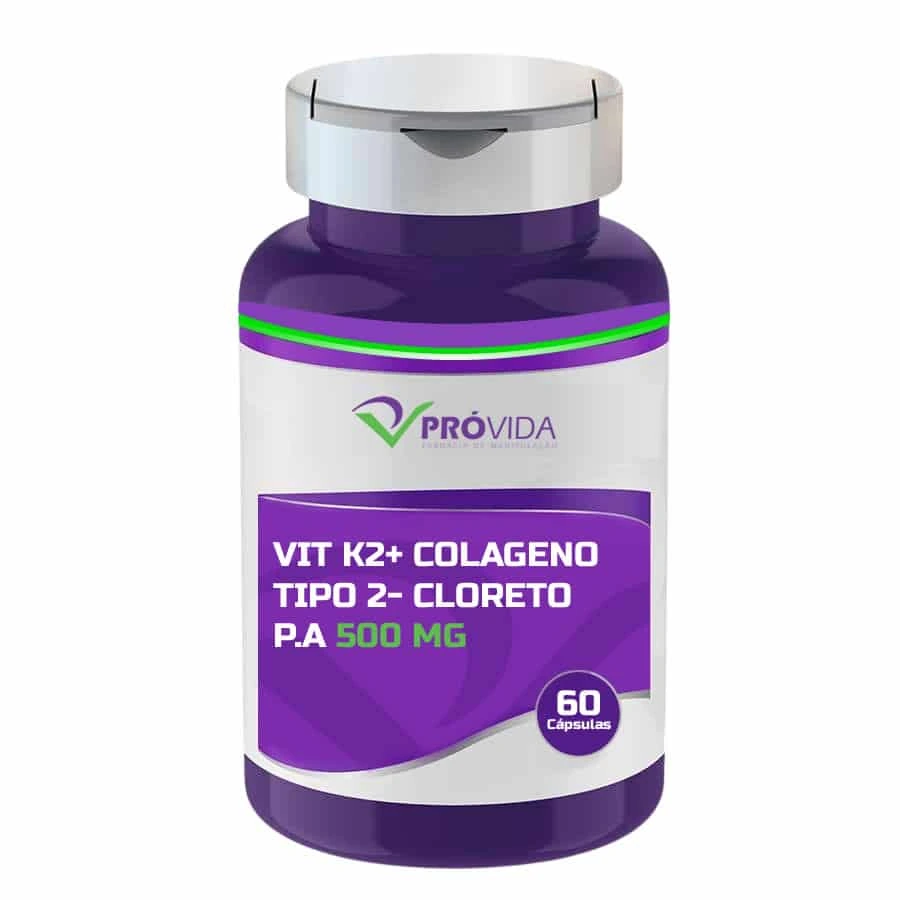 VIT K2+ COLAGENO TIPO 2- CLORETO P.A 500 MG - Pró Vida Farma